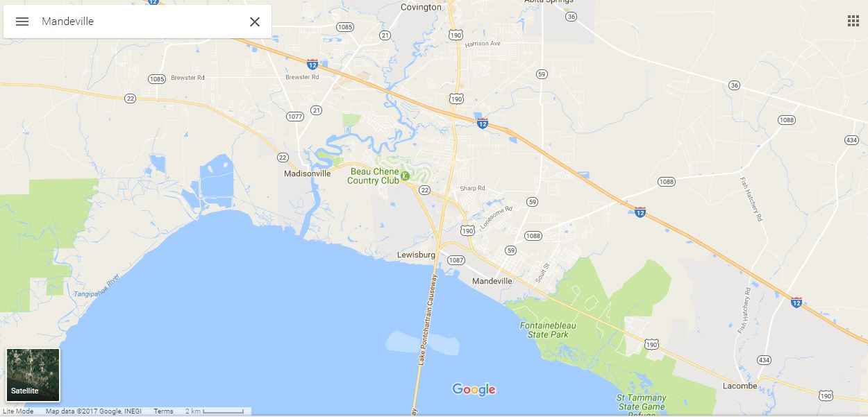 Mandeville Louisiana Notary Public Map